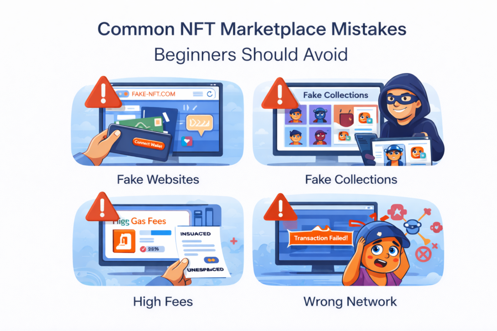 Common NFT marketplace mistakes beginners should avoid