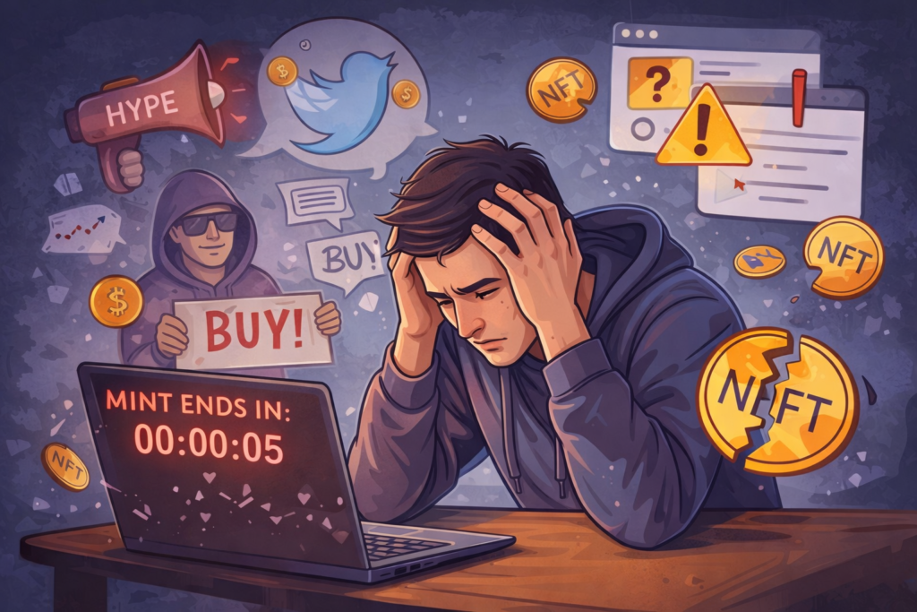 Why most NFT buyers lose money due to hype, rushed decisions, and poor evaluation