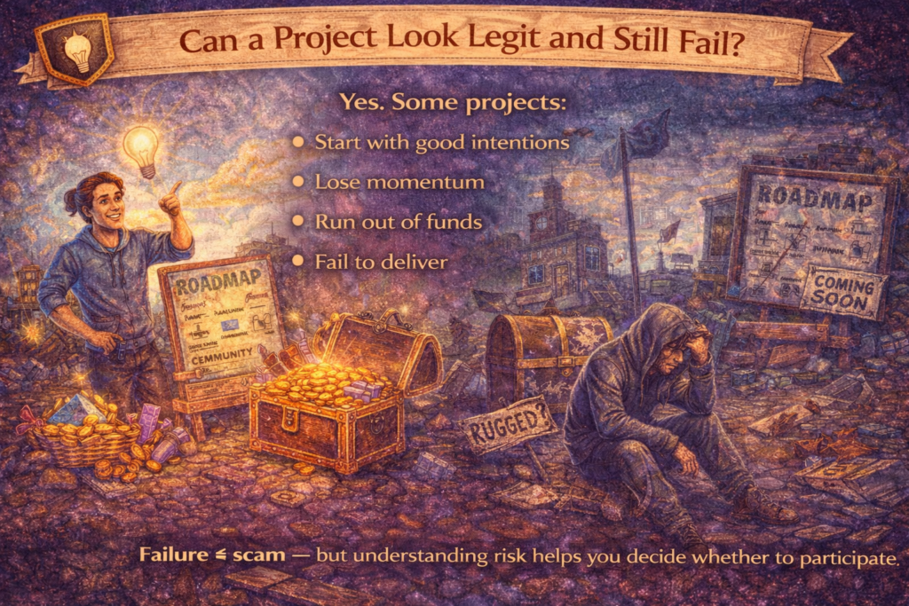 Can a legit NFT project still fail explained for beginners
