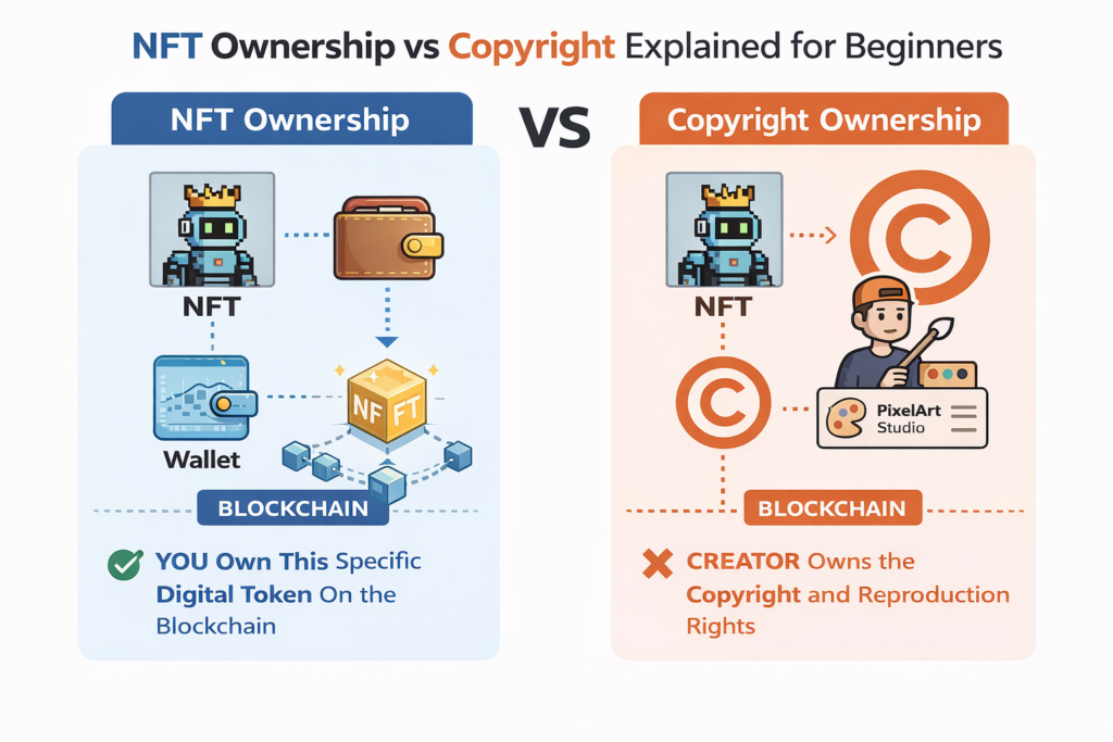 NFT ownership vs copyright explained for beginners