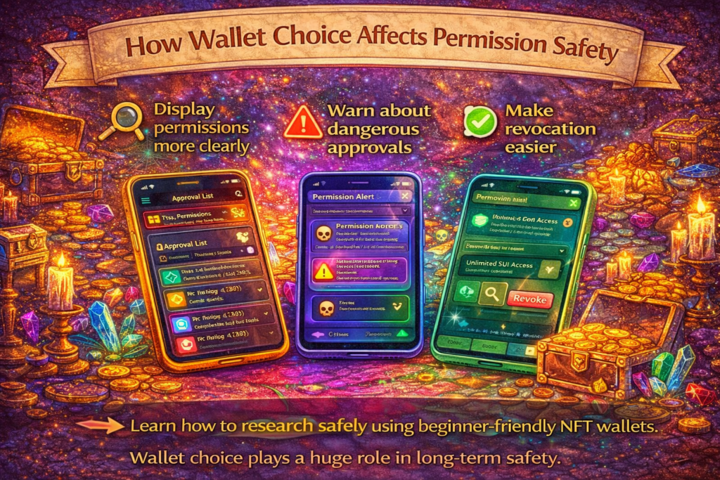 How wallet choice affects permission safety for NFT beginners