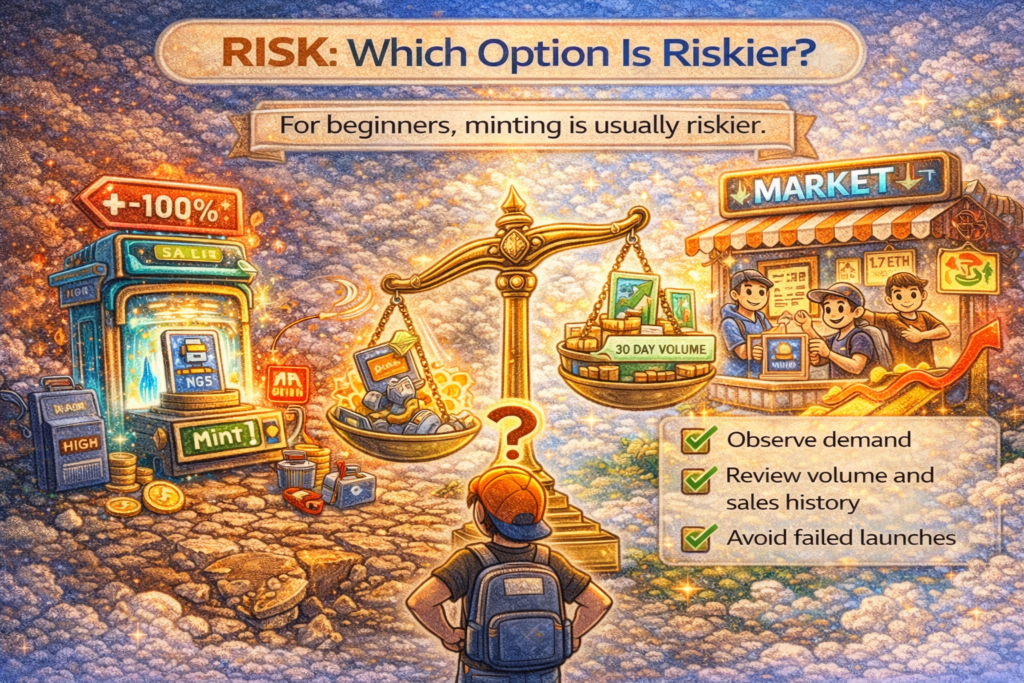 Minting NFTs vs buying on the secondary market risk explained for beginners