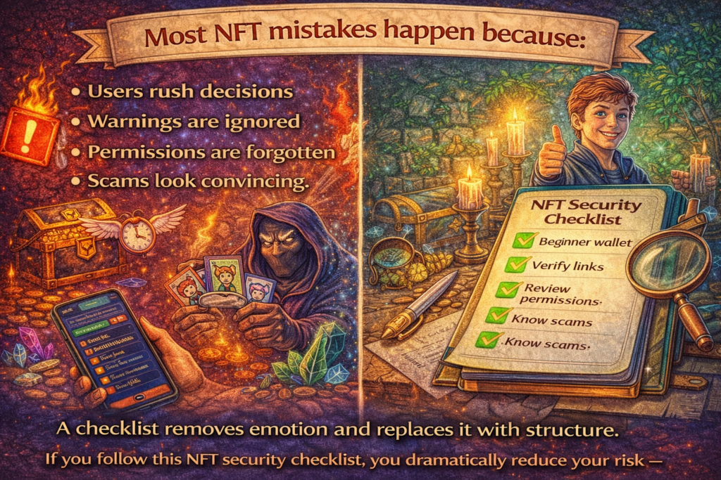 NFT security checklist reduces beginner mistakes and risk