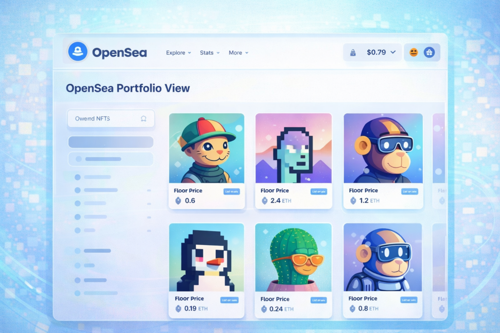 OpenSea portfolio view for simple NFT tracking