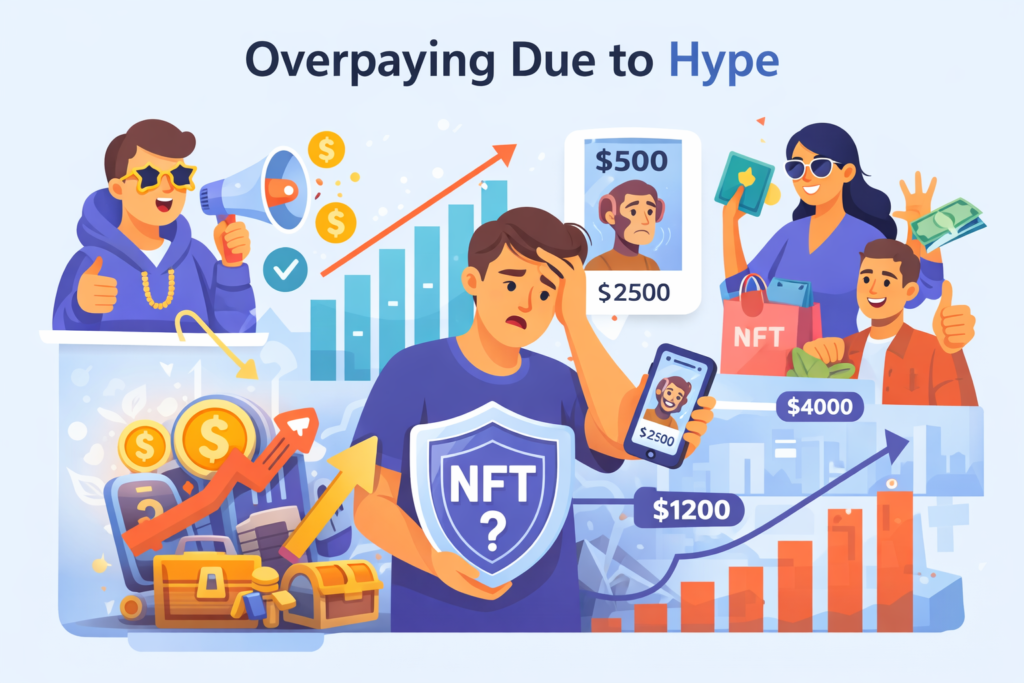 Overpaying due to NFT hype and influencer-driven price spikes