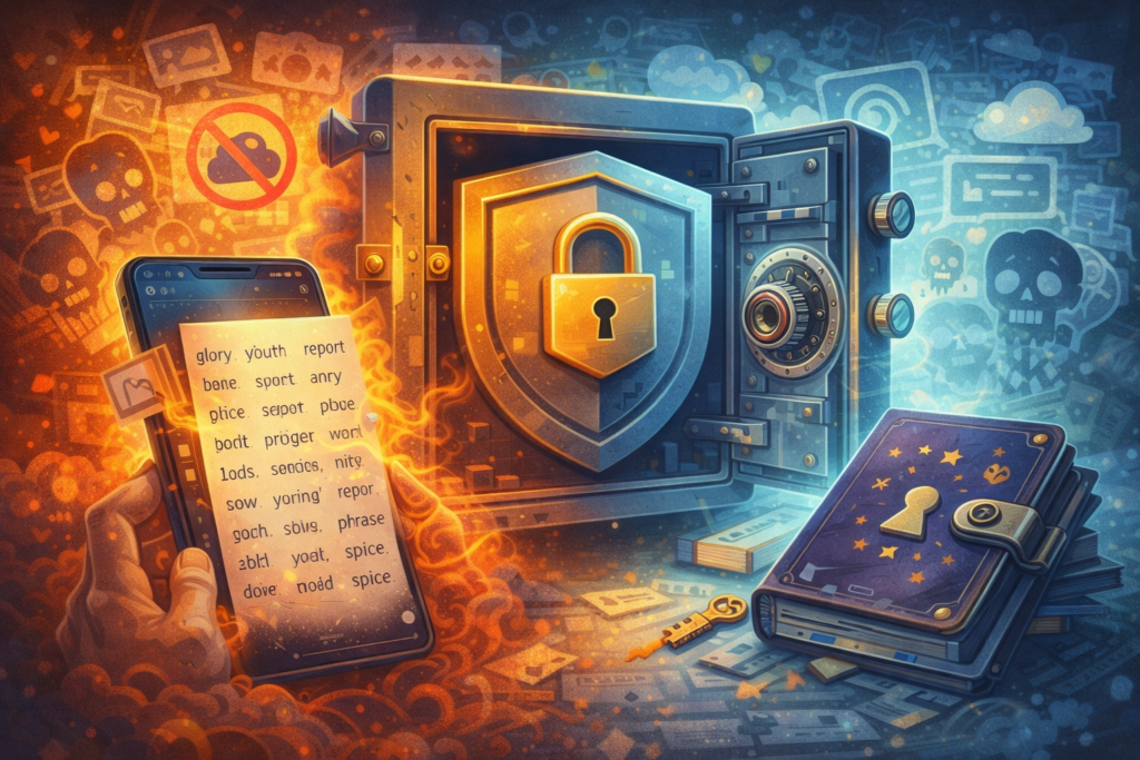 Protect your NFT recovery phrase to secure your crypto wallet and prevent theft