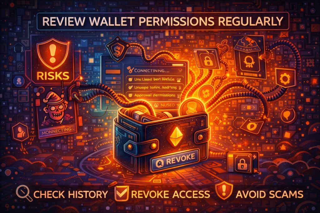 Review NFT wallet permissions and monitor wallet activity to reduce security risks