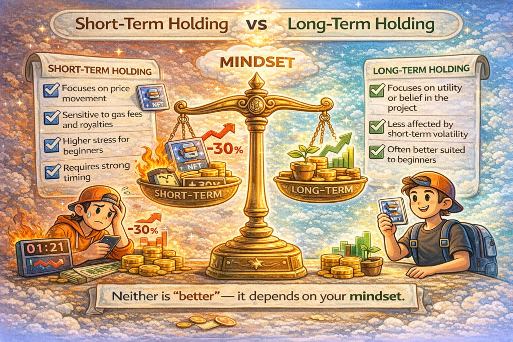 Short-term holding vs long-term holding of NFTs explained for beginners