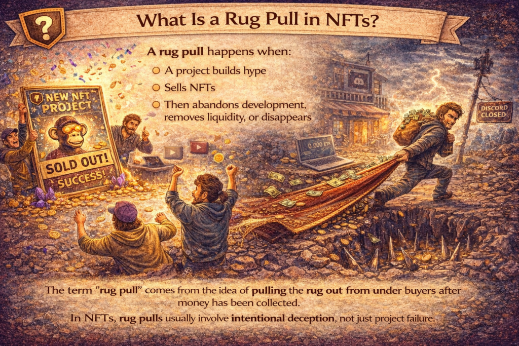 What is a rug pull in NFTs explained for beginners