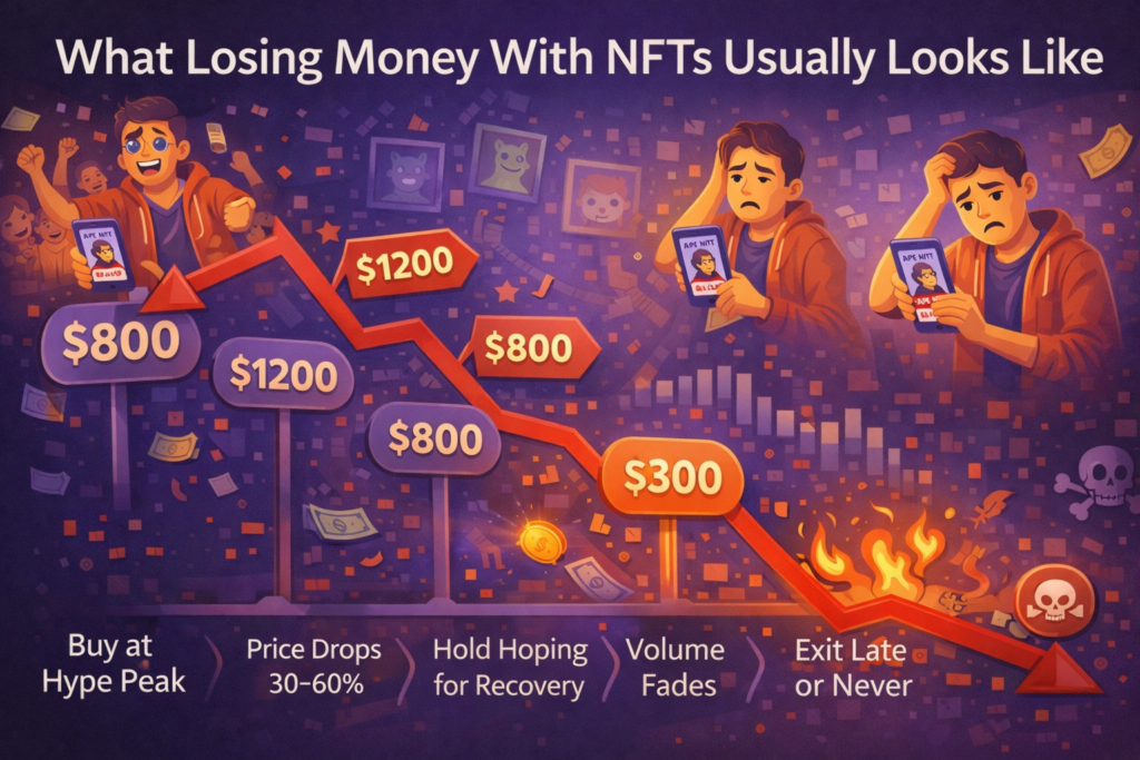 What losing money with NFTs usually looks like for beginners