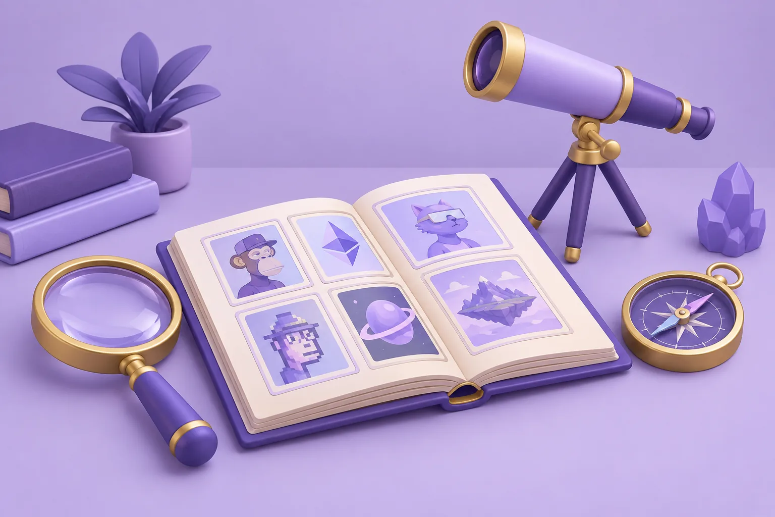 Illustration of a cartoon balance scale weighing a small gem-token against a stack of price tags, needle mid-swing, lavender assay table.