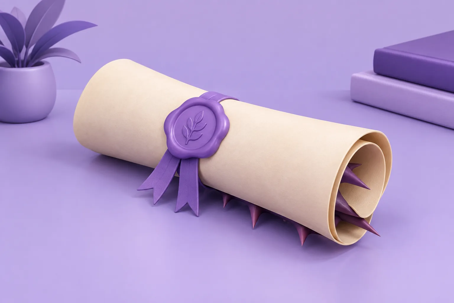 Illustration of a cartoon field scattered with small red flags planted around shiny tokens, a careful token tiptoeing between them, lavender meadow.