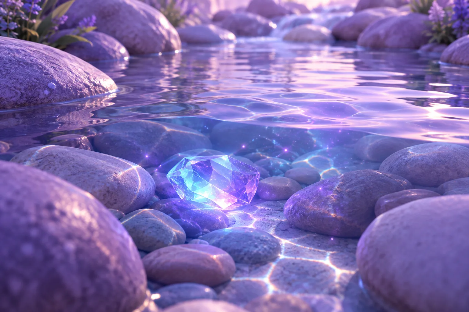 Illustration of finding undervalued NFTs as a gem visible in shallow clear water