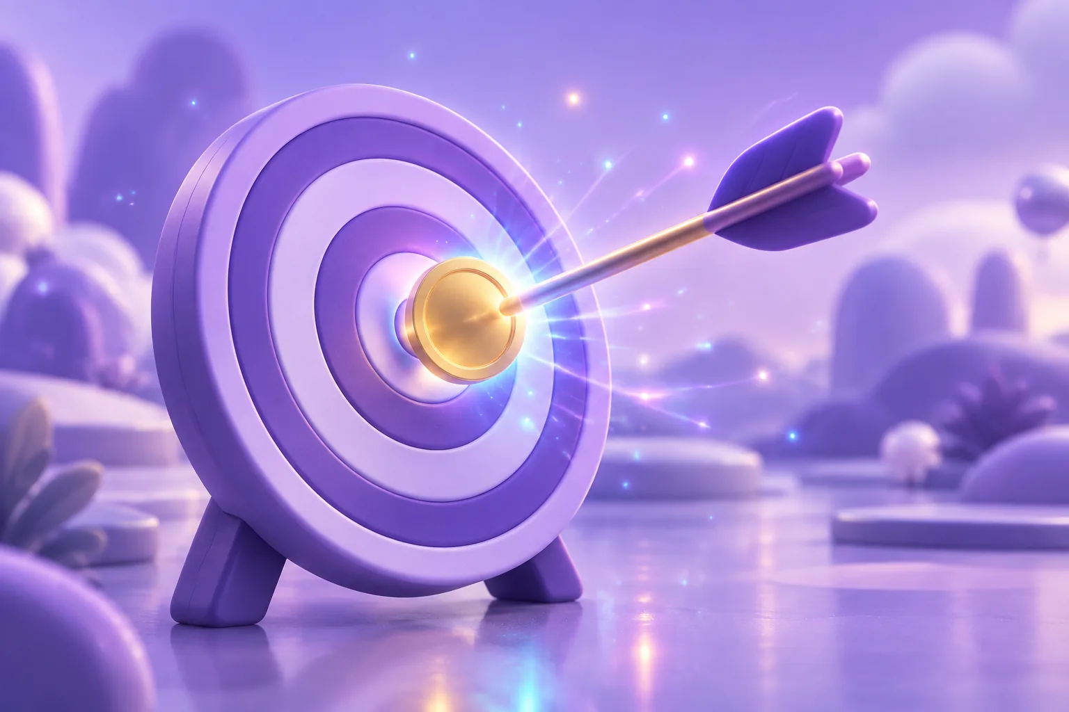 Illustration of timing an NFT sale shown as a target with a dart at its centre
