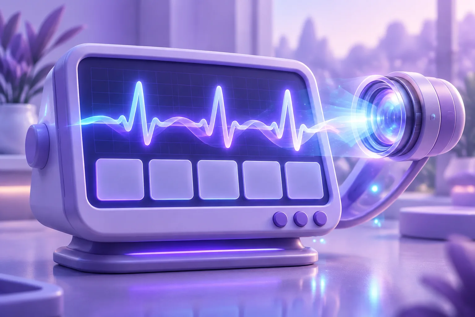 Illustration of NFT health tracking as three blank gauge dials in a row