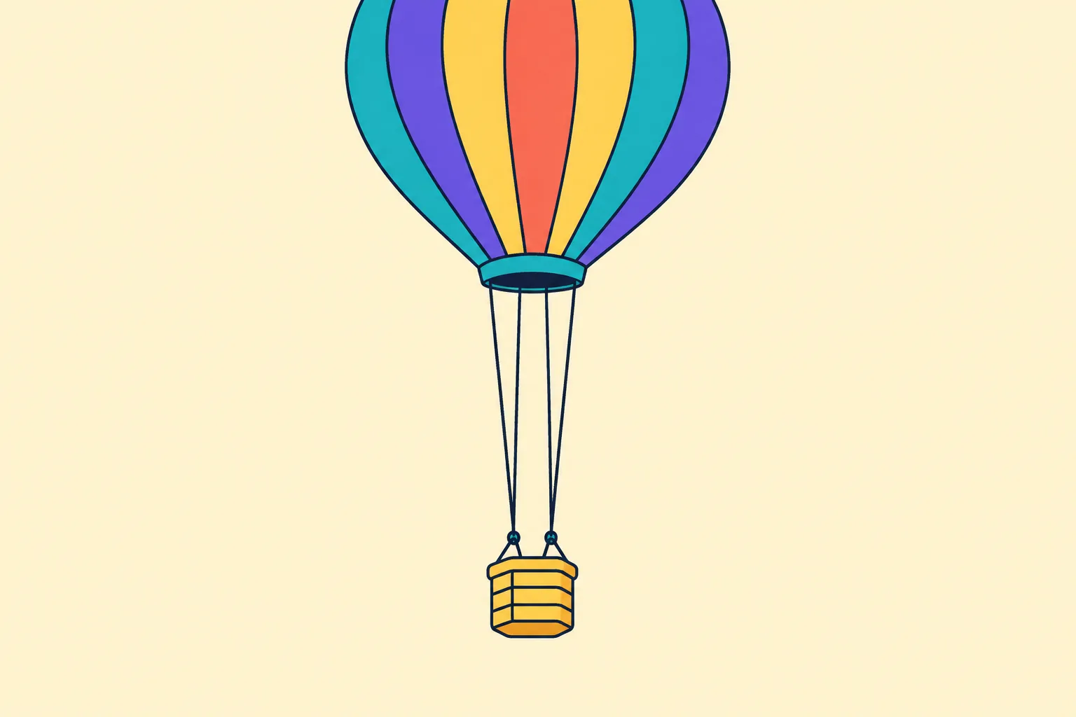 Illustration of NFT overvaluation shown as a balloon straining too high above its basket