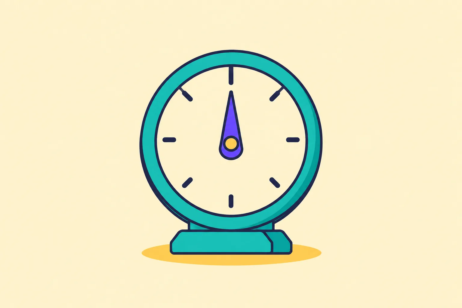 Illustration of pricing an NFT shown as a blank-faced dial gauge with a centred needle