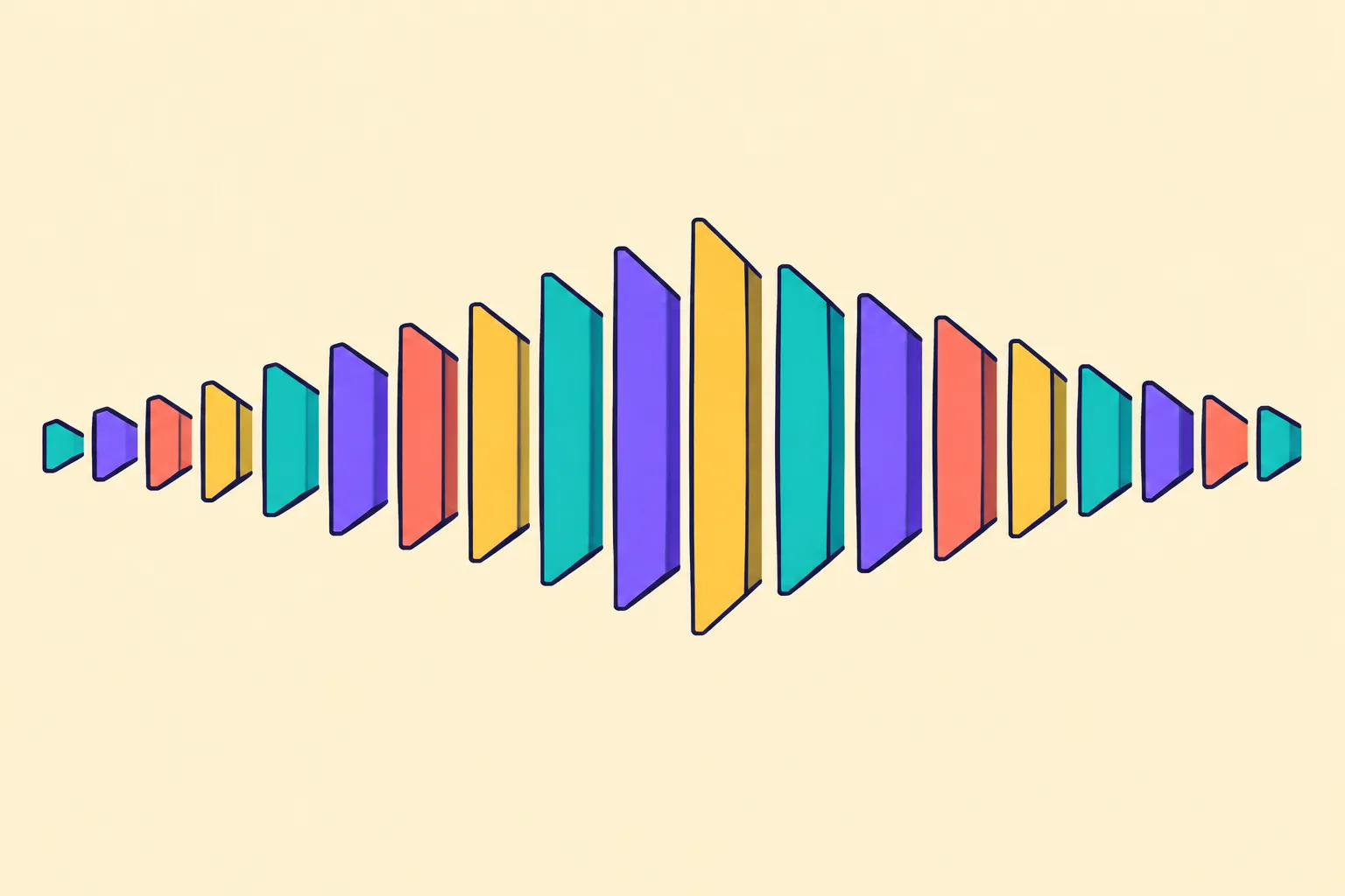 Illustration of NFT demand rhythm as repeating rising wave shapes
